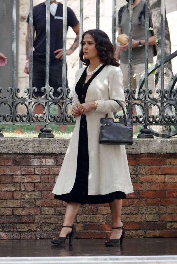 Salma Hayek - on set of 'Without Blood' in Rome
