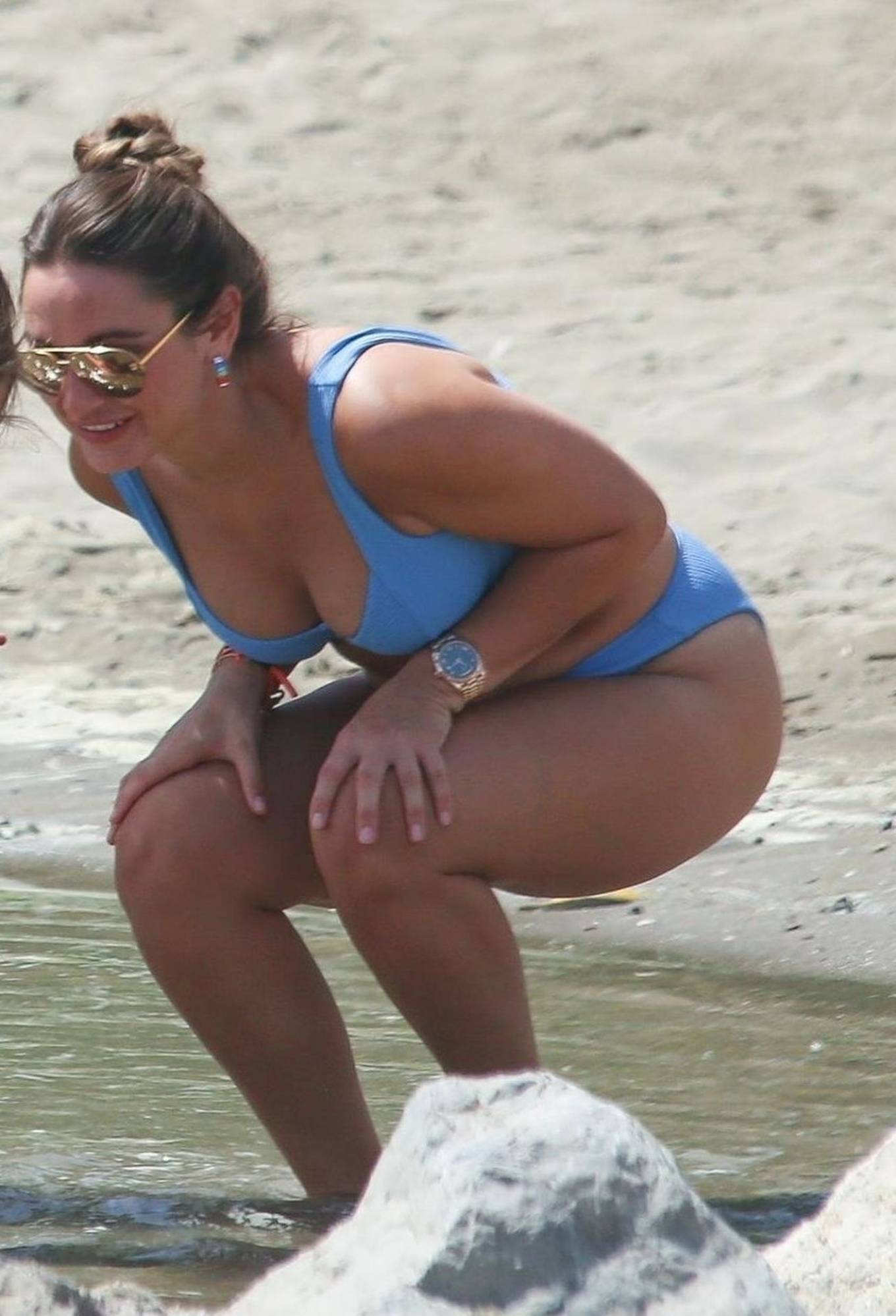 Sam Faiers – In a light blue bikini at the beach on holiday in Spain