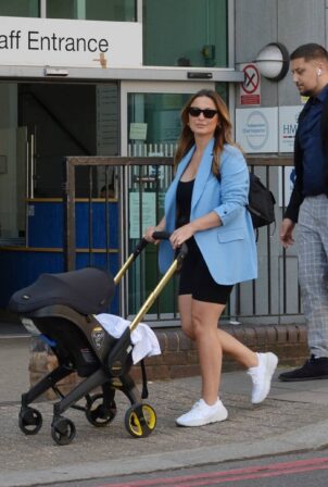 Sam Faiers - Seen with her new born son Edward out in London