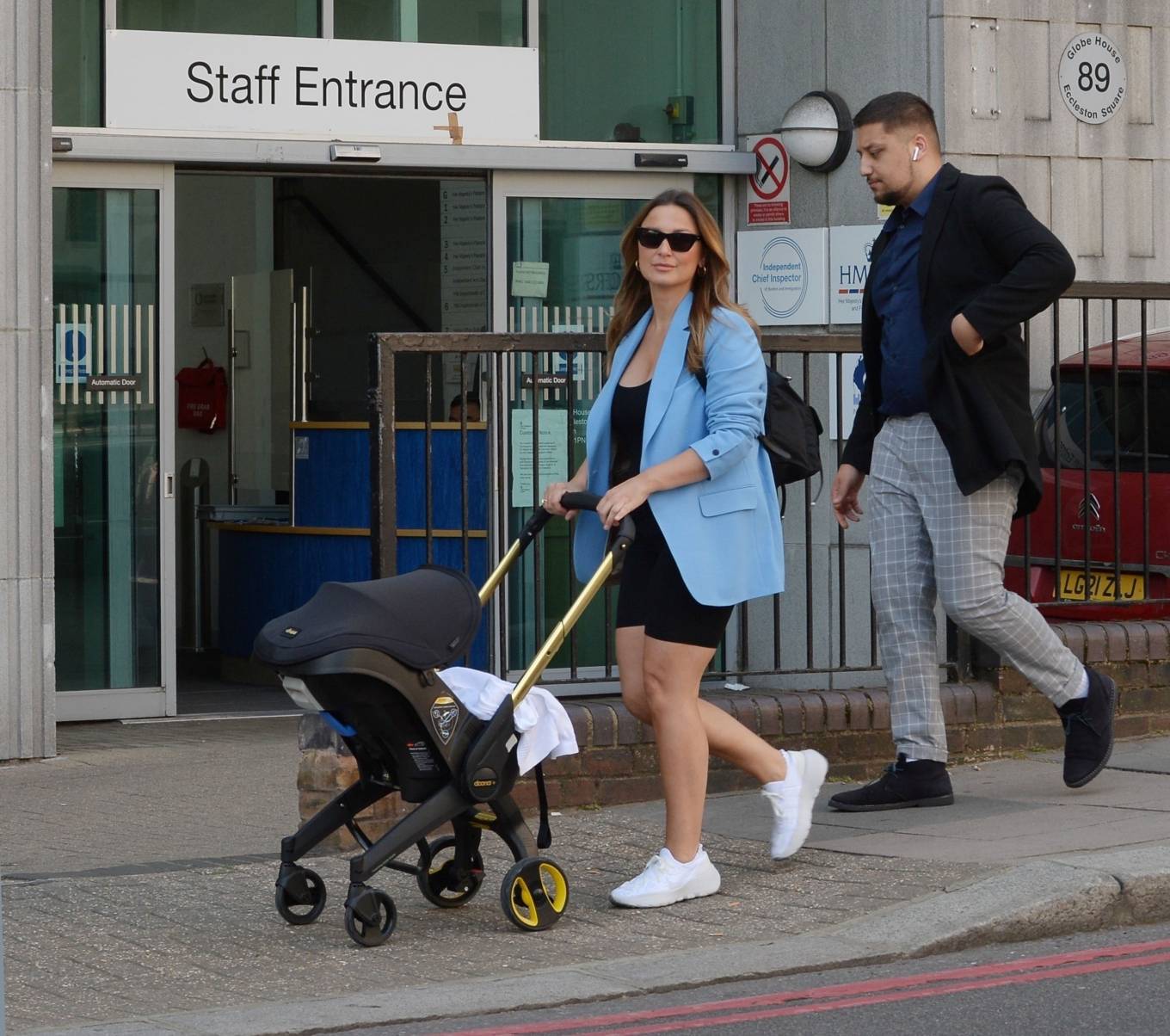 Sam Faiers - Seen with her new born son Edward out in London