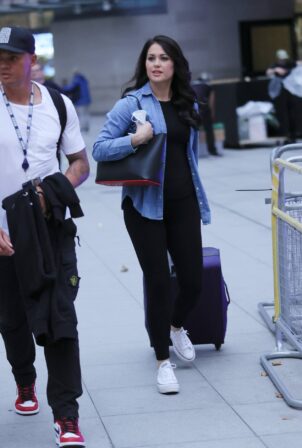 Sam Quek - In leggings after appearing on The One Show in London