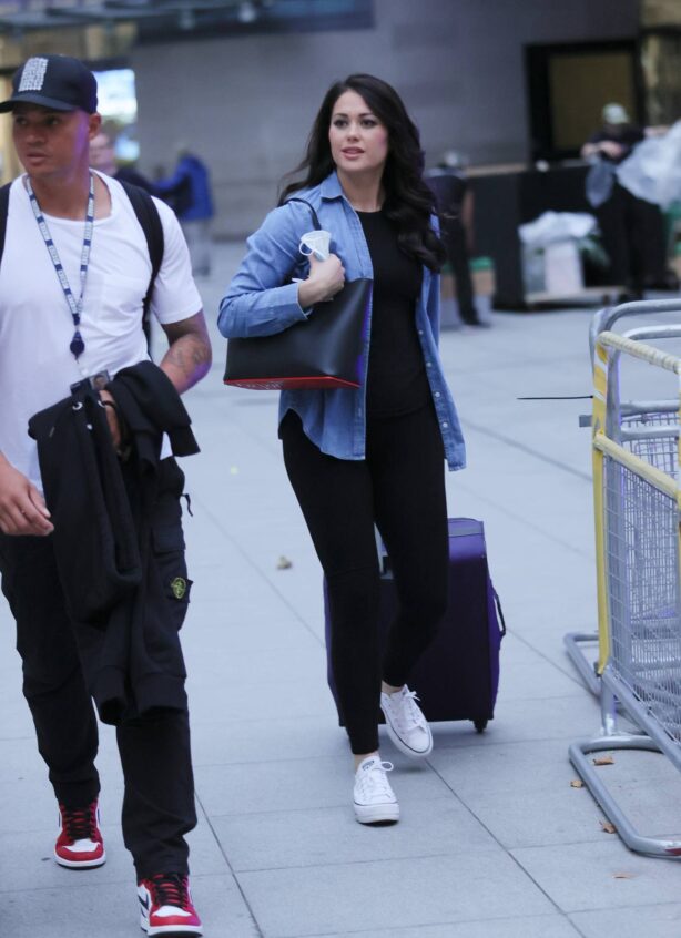 Sam Quek - In leggings after appearing on The One Show in London