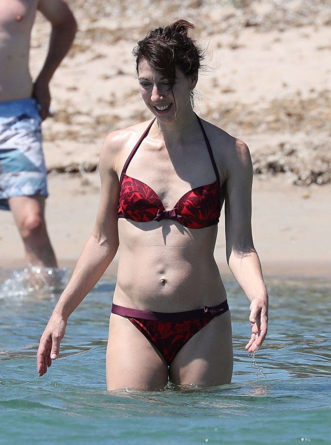Samantha Cameron in Red Bikini in Corsica