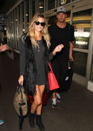Samantha Hoopes in Mini Dress at LAX Airport in Los Angeles