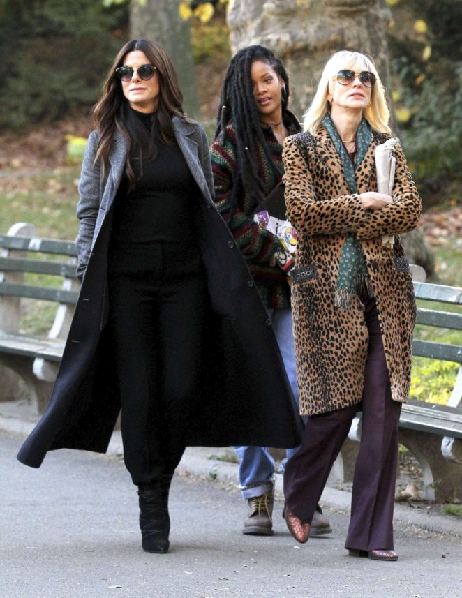 Sandra Bullock, Cate Blanchett and Rihanna on 'Ocean's Eight' set in New York City