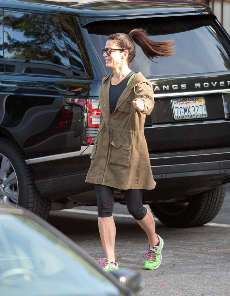 Sandra Bullock in Leggings out in Los Angeles