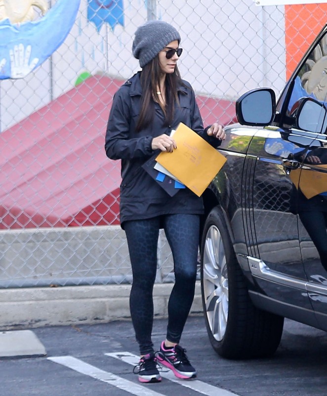 Sandra Bullock in leggings out in LA