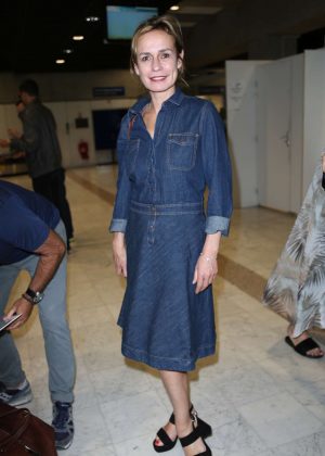 Sandrine Bonnaire Arriving at Airport in Nice