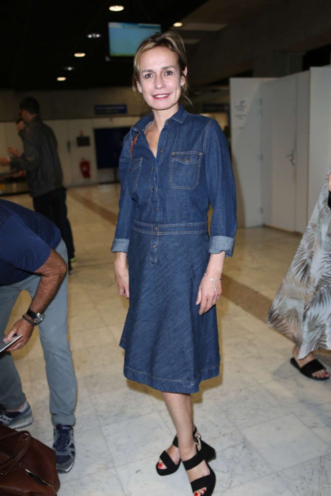 Sandrine Bonnaire Arriving at Airport in Nice
