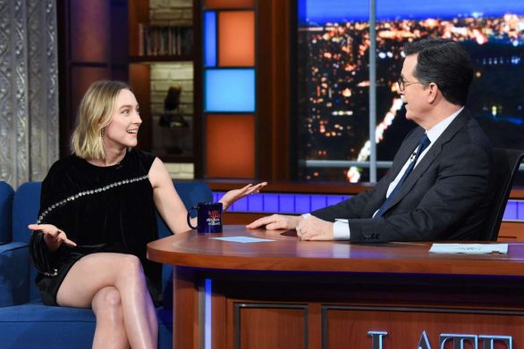 Saoirse Ronan - On The Late Show with Stephen Colbert in NYC