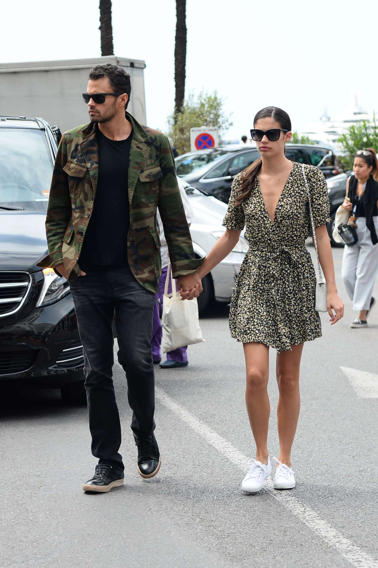 Sara Sampaio and boyfriend Oliver Ripley out in Cannes. 