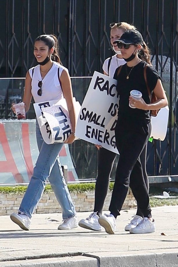Sara Sampaio and Juliana Herz - Heads to the BLM protest in Los Angeles