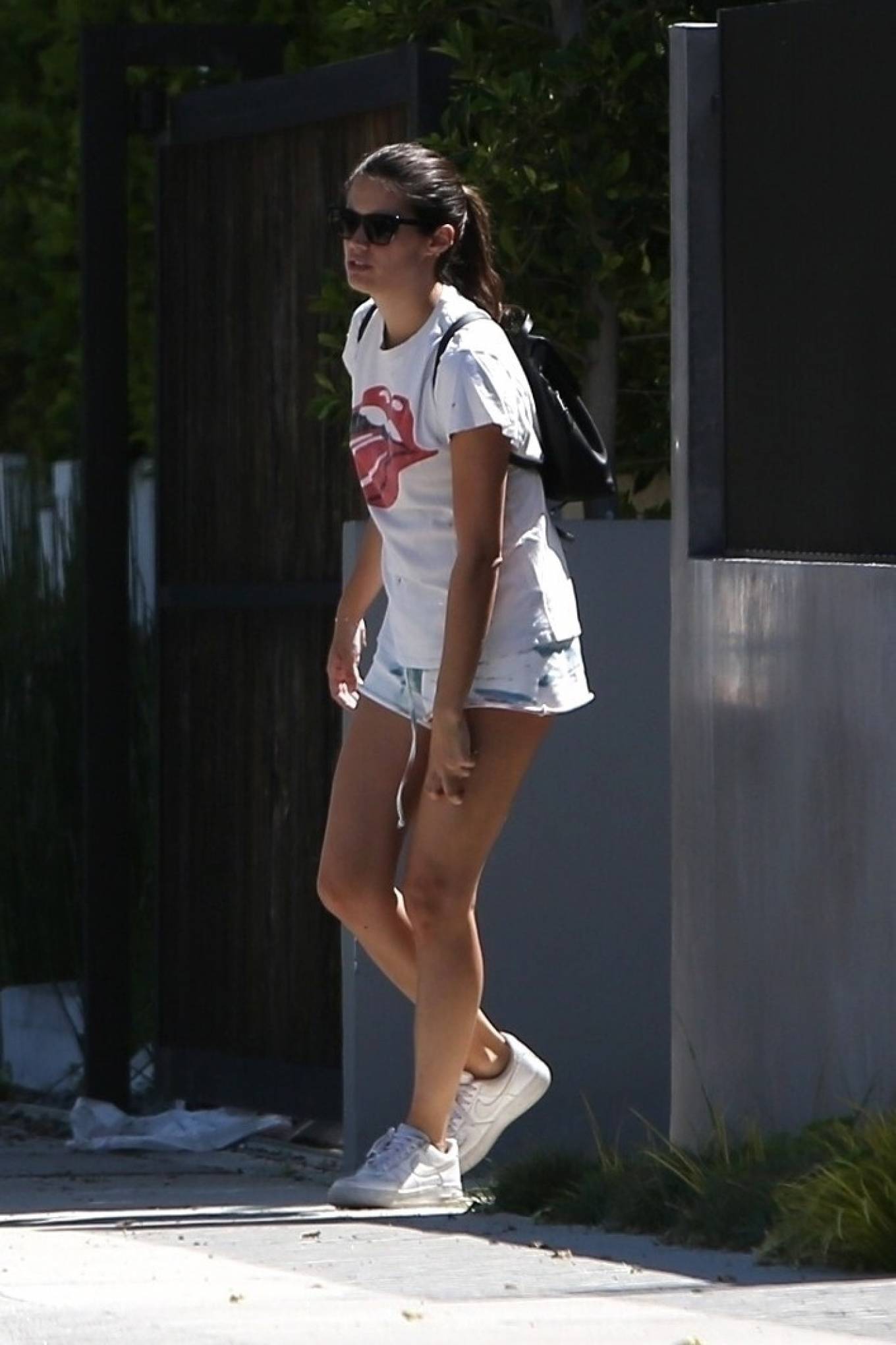 Sara Sampaio â€“ Wearing White Shorts out in Los Angeles