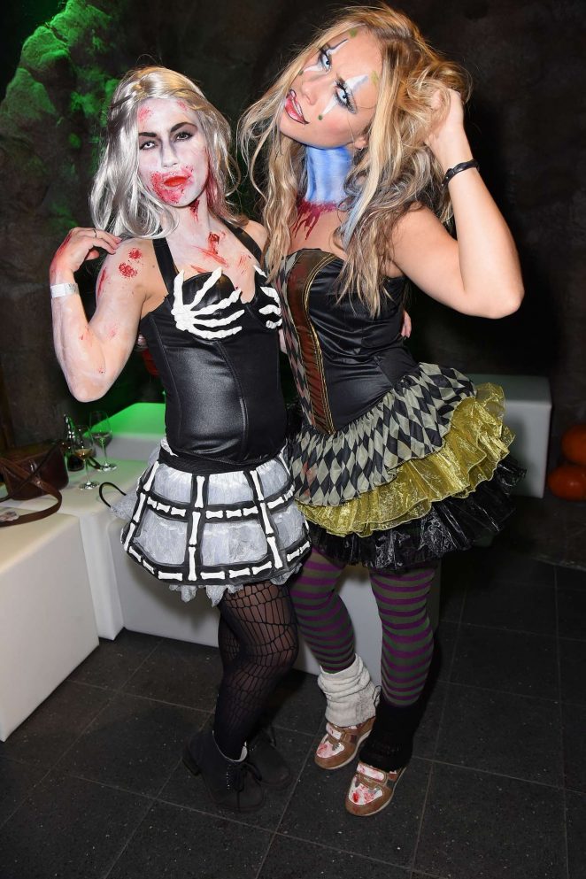Sarah and Sina Tkotsch - Halloween Party hosted by Natascha Ochsenknecht in Mitte