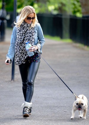 Sarah Harding in Leather out in Primrose Hill