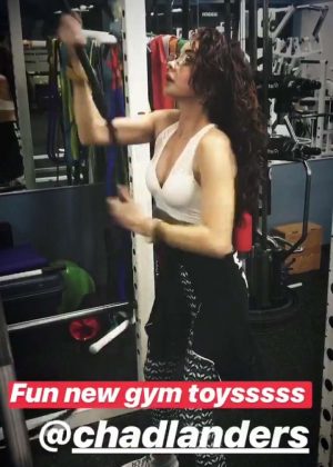 Sarah Hyland in Tights Workout