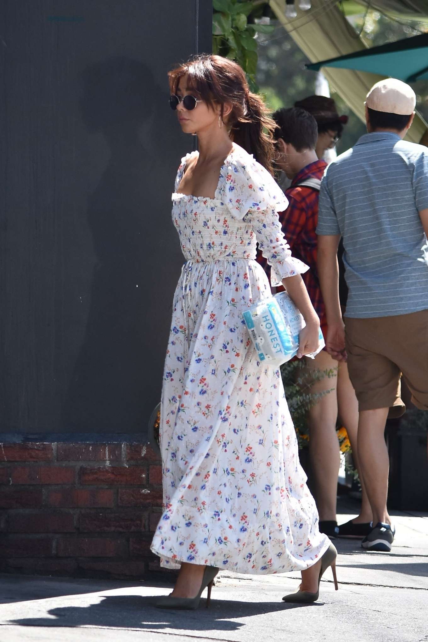 Sarah Hyland â€“ Wears cute floral dress in Los Angeles