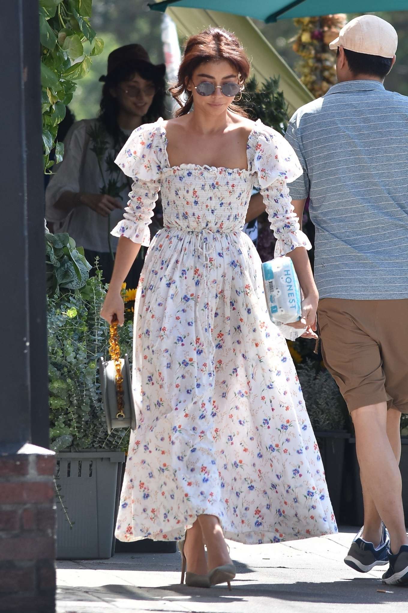 Sarah Hyland â€“ Wears cute floral dress in Los Angeles