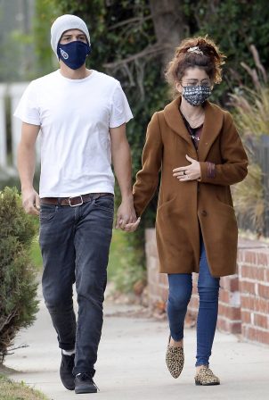 Sarah Hyland - With boyfriend out for a walk in Hollywood