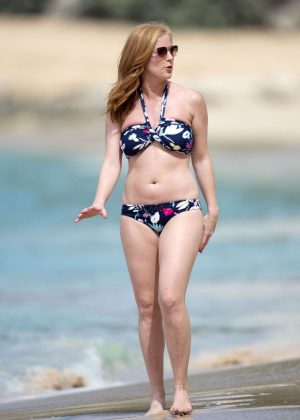 Sarah-Jane Mee in Bikini on the beach in Barbados