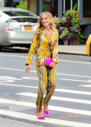 Sarah Jessica Parker on a Photoshoot for Intimissimi in New York City