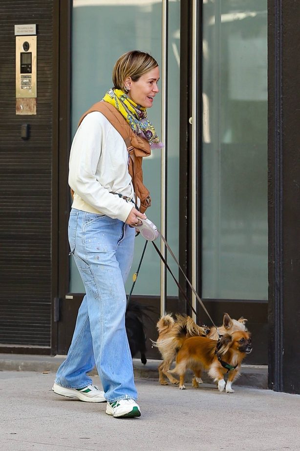 Sarah Paulson - Stepping out with her dogs in New York