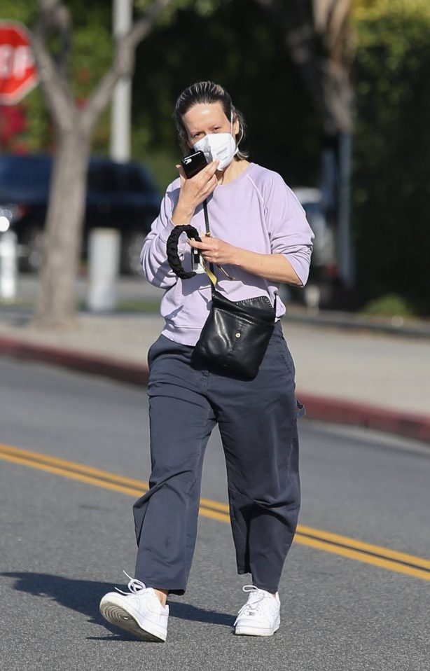 Sarah Paulson - Takes a break from filming American Horror Story Season 10 in Beverly Hills