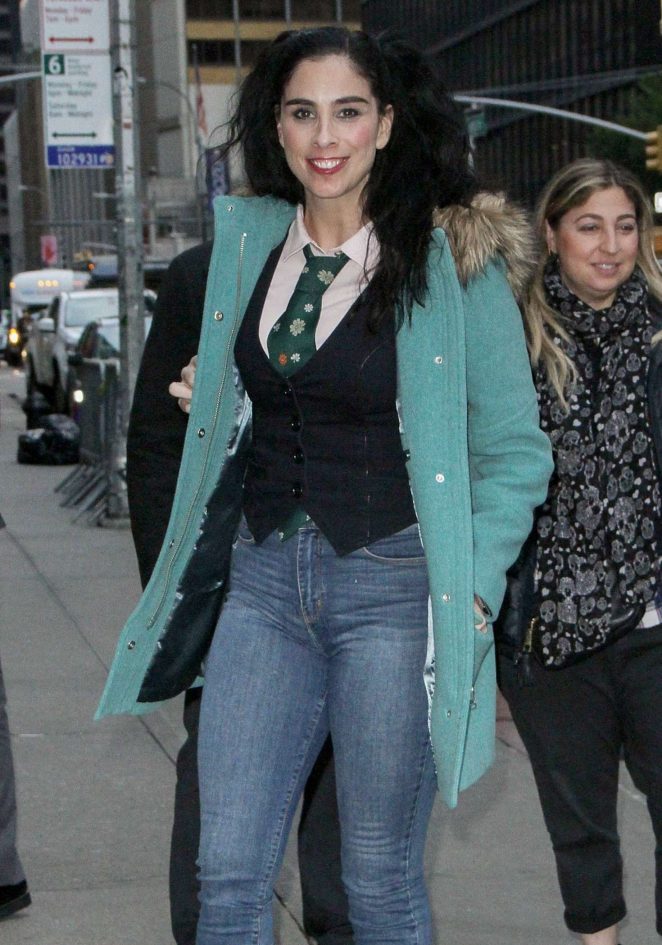 Sarah Silverman - Arrives at The Late Show With Stephen Colbert in NYC