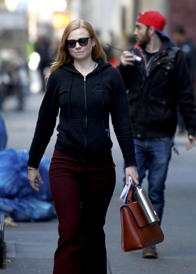 Sarah Snook on 'Succession' set on Park Avenue in New York