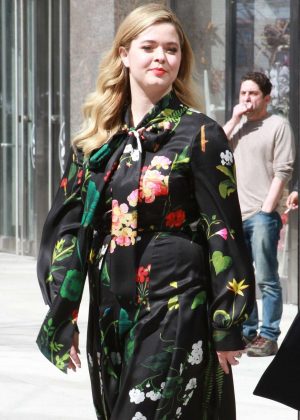 Sasha Pieterse in Floral Dress - Out in NYC