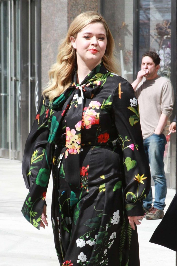 Sasha Pieterse in Floral Dress - Out in NYC