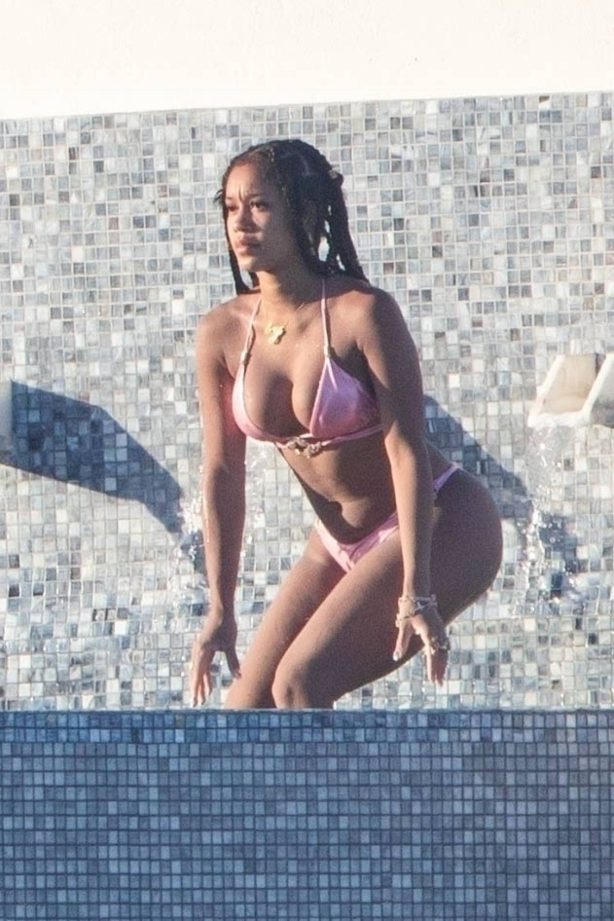 Saweetie - In a bikini with YG Seal in Cabo Mexico