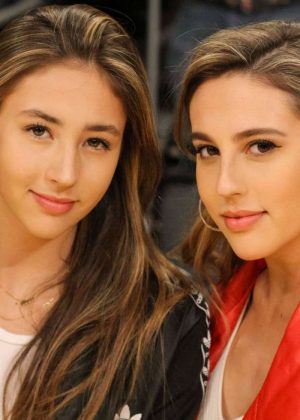 Scarlet Rose and Sophia Rose Stallone at Oklahoma City Thunder in Los Angeles
