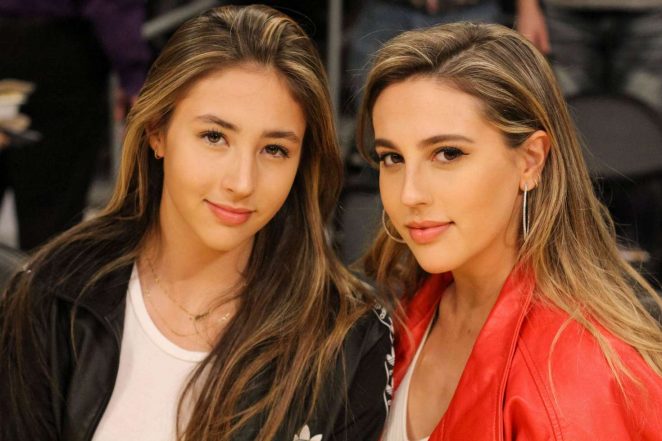 Scarlet Rose and Sophia Rose Stallone at Oklahoma City Thunder in Los Angeles