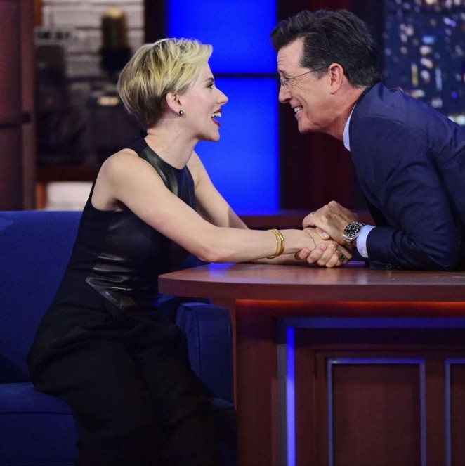 Scarlett Johansson on 'The Late Show With Stephen Colbert' in NY