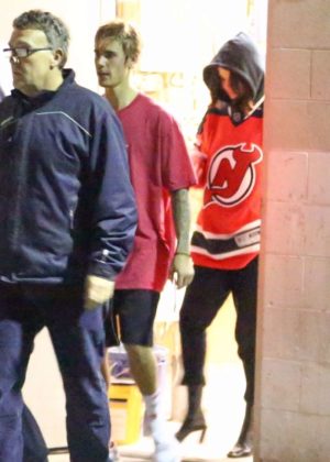 Selena Gomez and Justin Bieber - Leaves LA Kings Valley Ice Center in LA