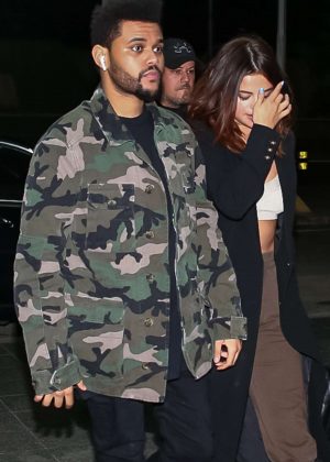 Selena Gomez and The Weeknd at the airport in Sao Paulo