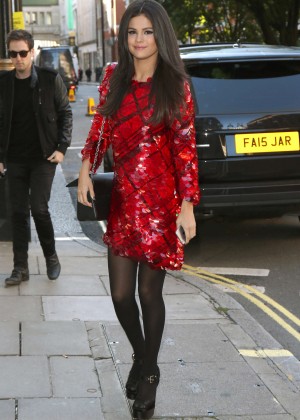 Selena Gomez - Arriving at KISS FM Studios in London