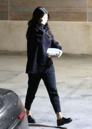 Selena Gomez in Black Outfit - Night out in Hollywood