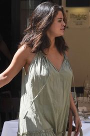 Selena Gomez in Long Summer Dress - Out in Rome
