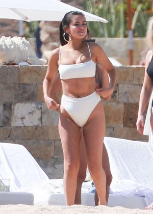 Selena Gomez in White Bikini at a Beach in Cabo San Lucas