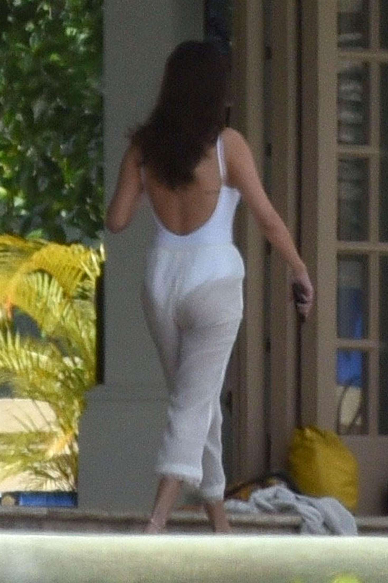 Selena Gomez 2018 : Selena Gomez in White Swimsuit and Pants -07