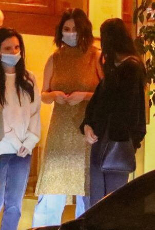 Selena Gomez - Leaving Sunset Tower with friends in Los Angeles
