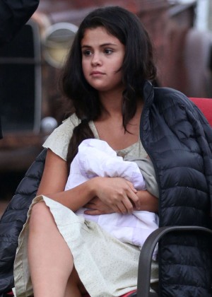 Selena Gomez - On set of 'In Dubious Battle' in Bostwick