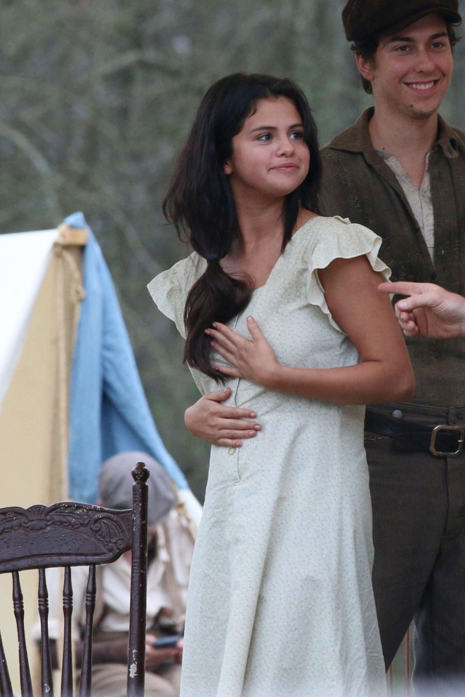 Selena Gomez on set of "In Dubious Battle" in Georgia