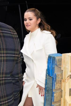Selena Gomez - Wearing all white while stepping out in New York