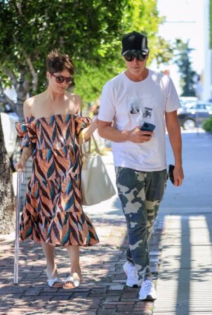Selma Blair - In colorful dress with her man Ron out in West Hollywood
