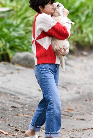 Selma Blair - Out with her dog around her neighborhood in Studio City
