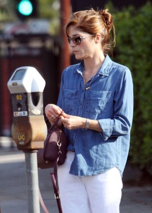 Selma Blair pay her parking meter in Los Angeles