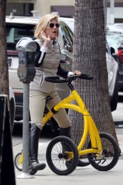 Selma Blair - Rides her special walking bike at Alfred Coffee in LA
